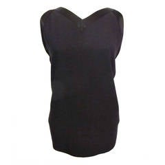 Yves Saint Laurent Rive Gauche Sleeveless Black Blouse