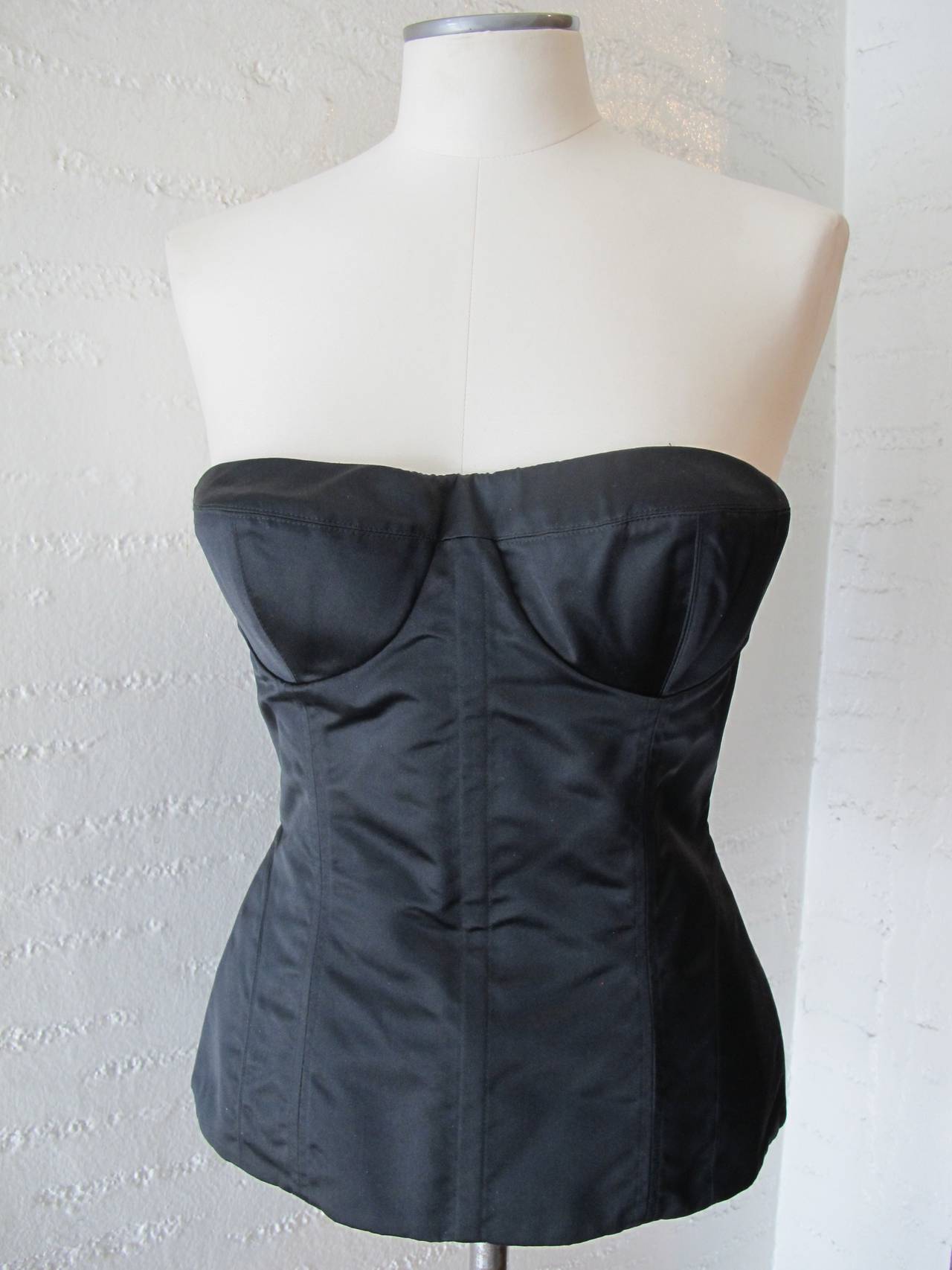 Tom Ford for Gucci Black Bustier and Matching Slacks For Sale 1