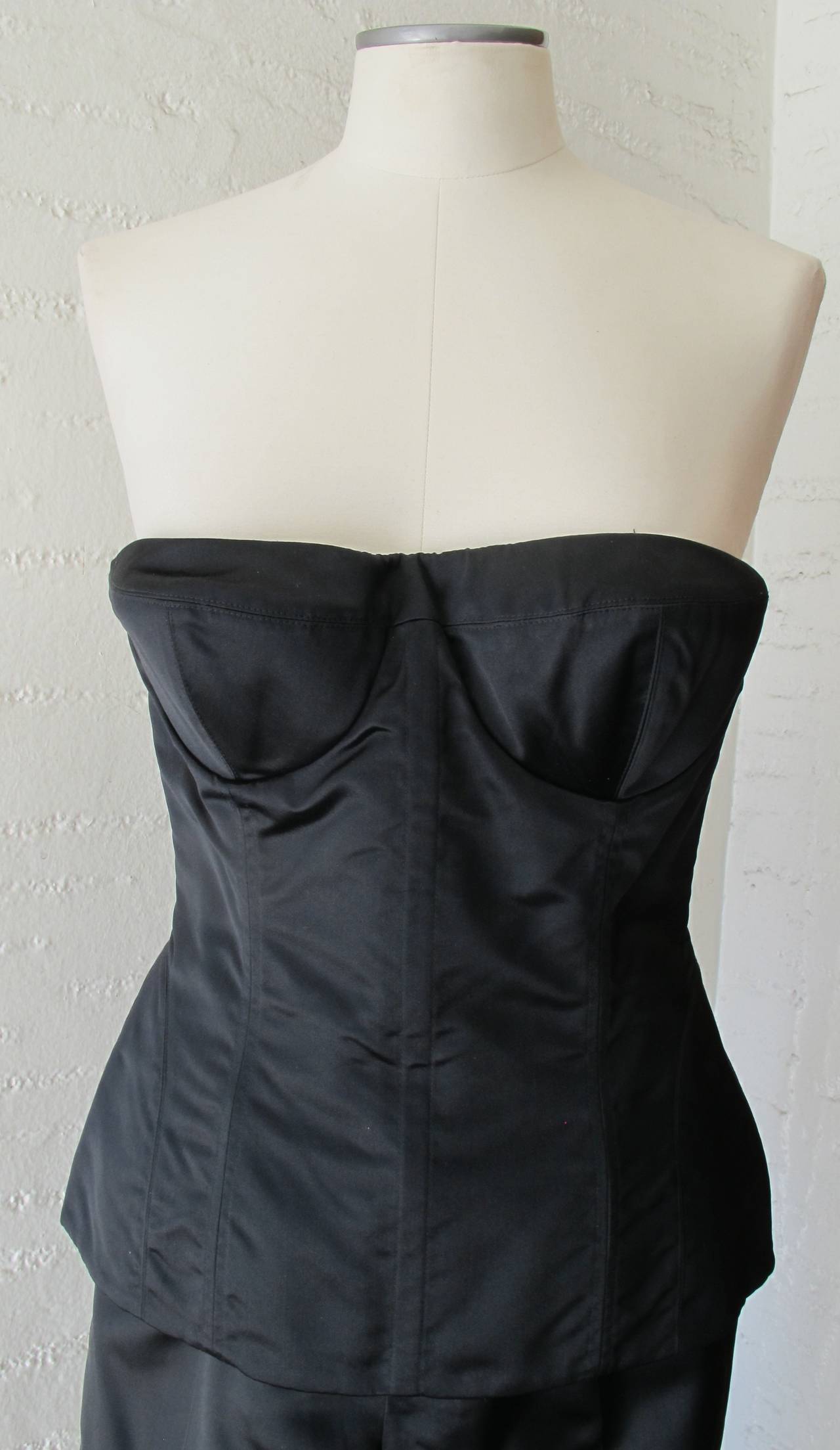 Women's Tom Ford for Gucci Black Bustier and Matching Slacks For Sale
