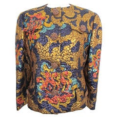 Bill Blass Quilted Brocade Multi-Color Jacket