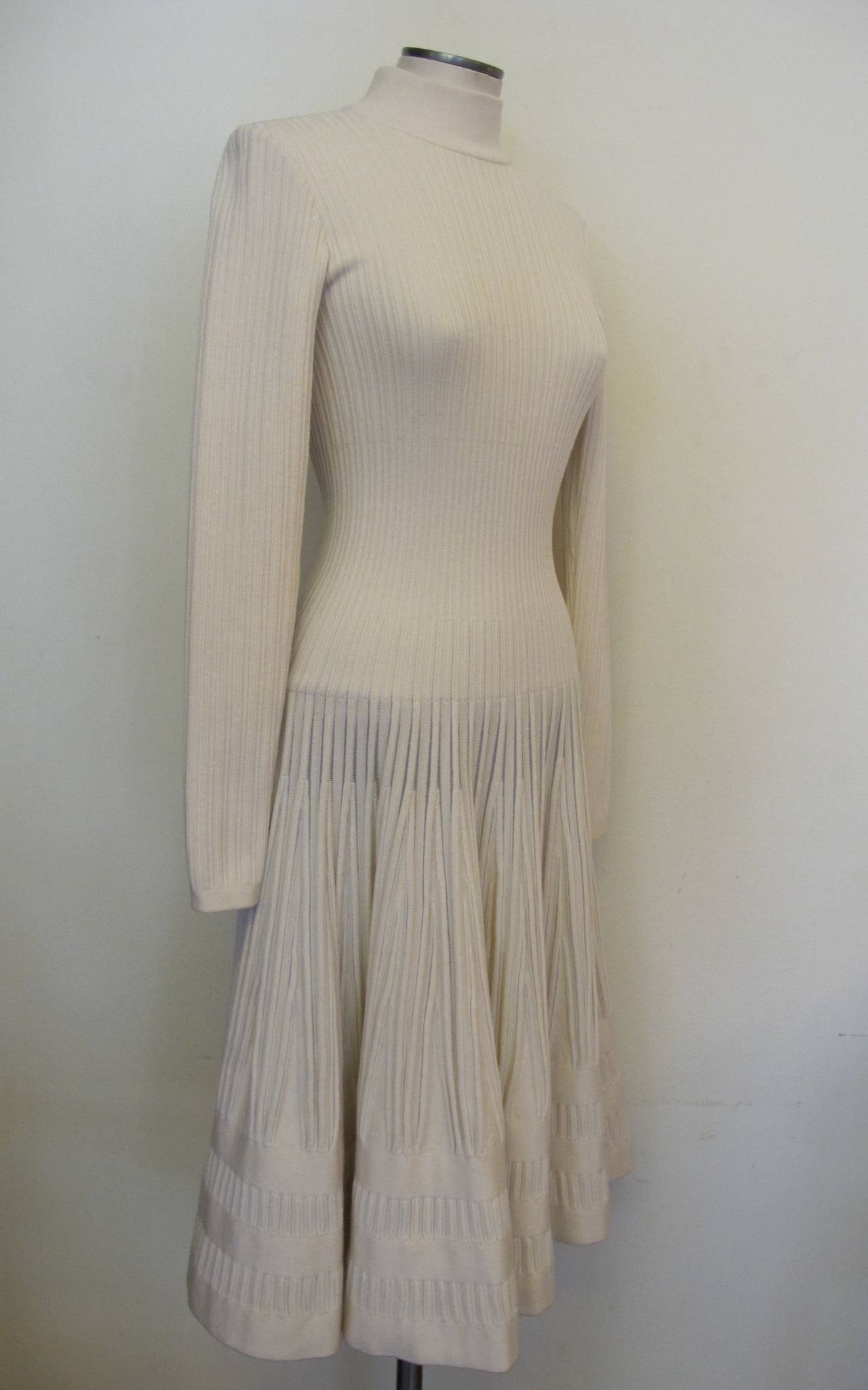 Alaia Vanilla Skater Dress In New Condition For Sale In San Francisco, CA