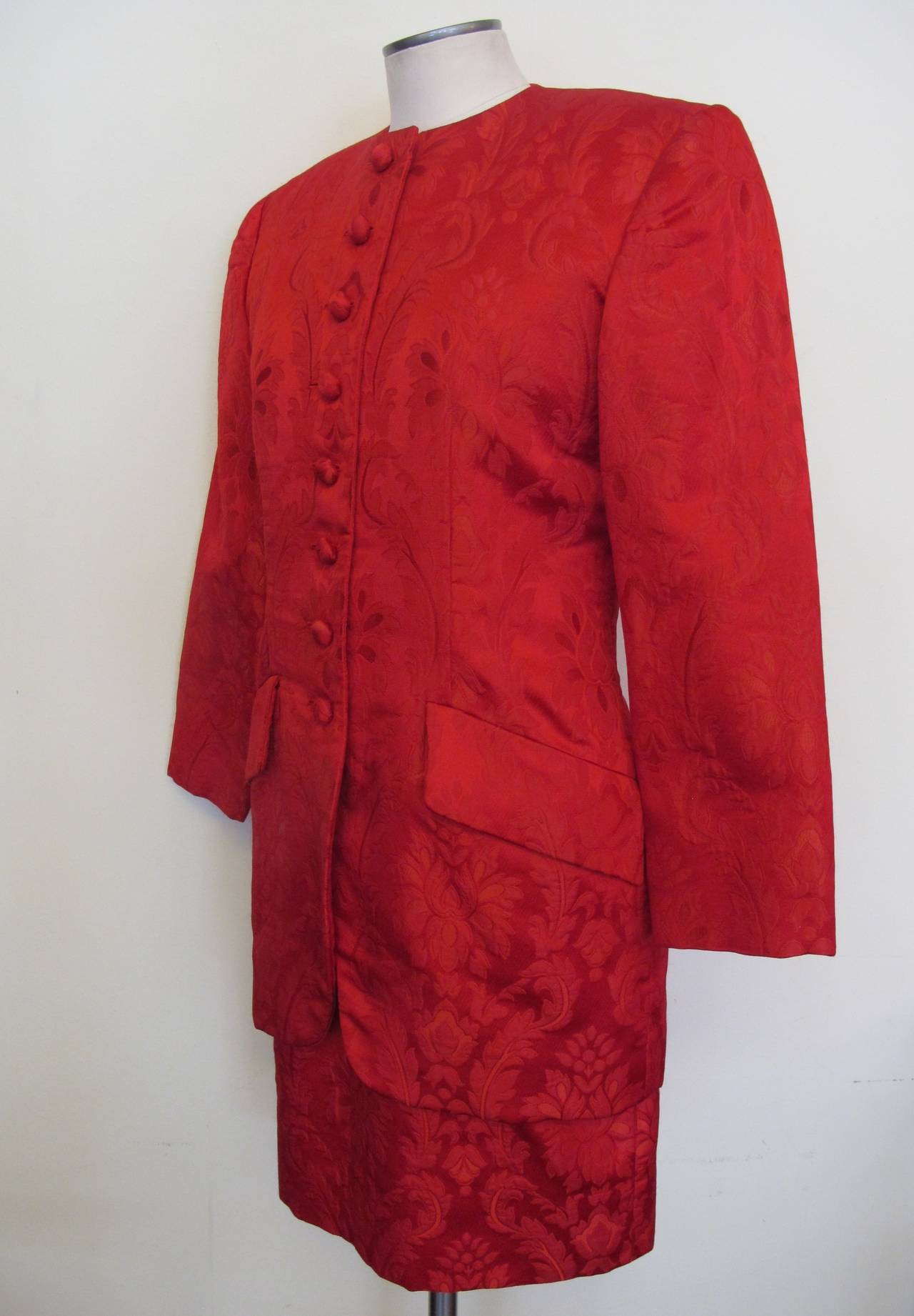 Carolyne Roehm Red Ensemble In Excellent Condition For Sale In San Francisco, CA