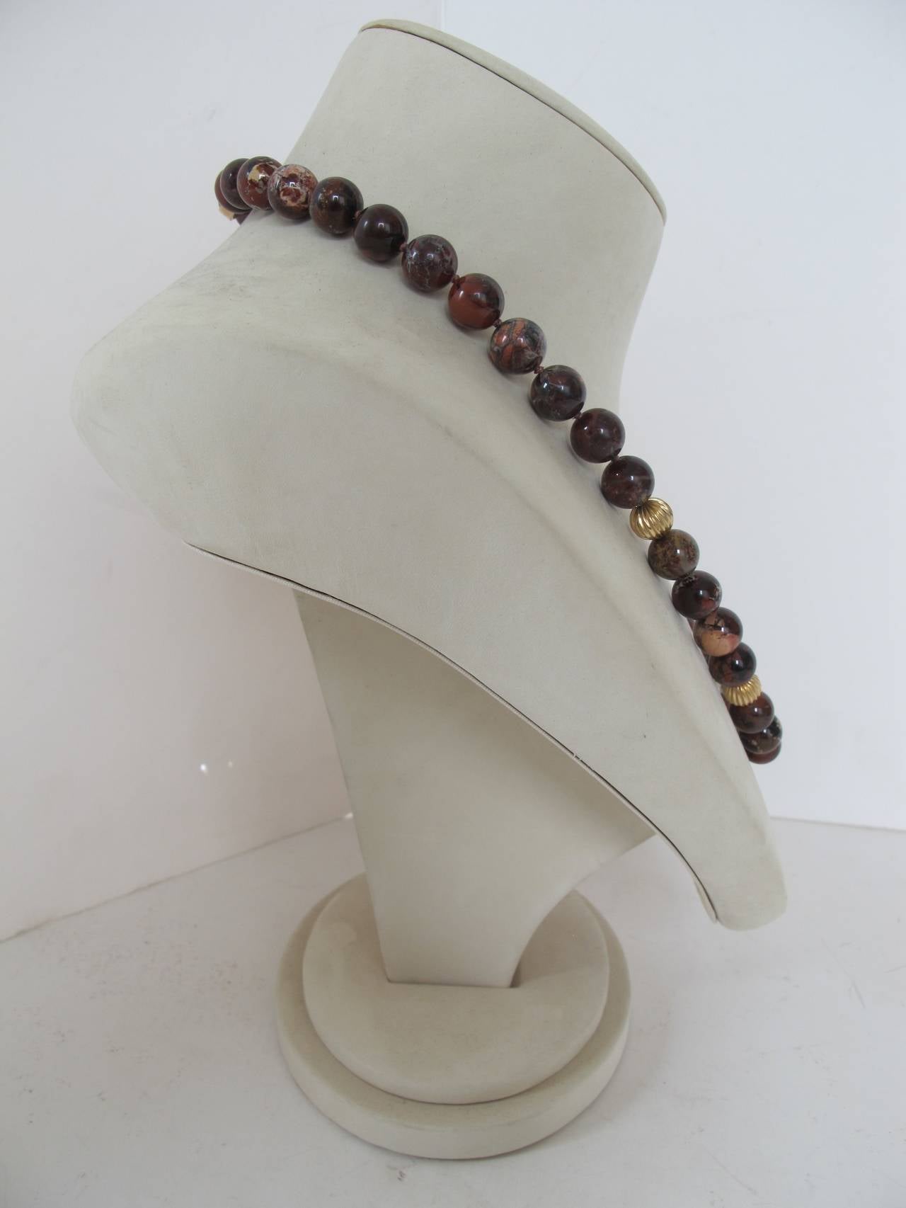 1980s Agate Silver Necklace In Excellent Condition For Sale In San Francisco, CA