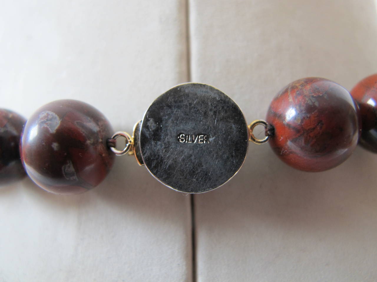 1980s Agate Silver Necklace For Sale 4