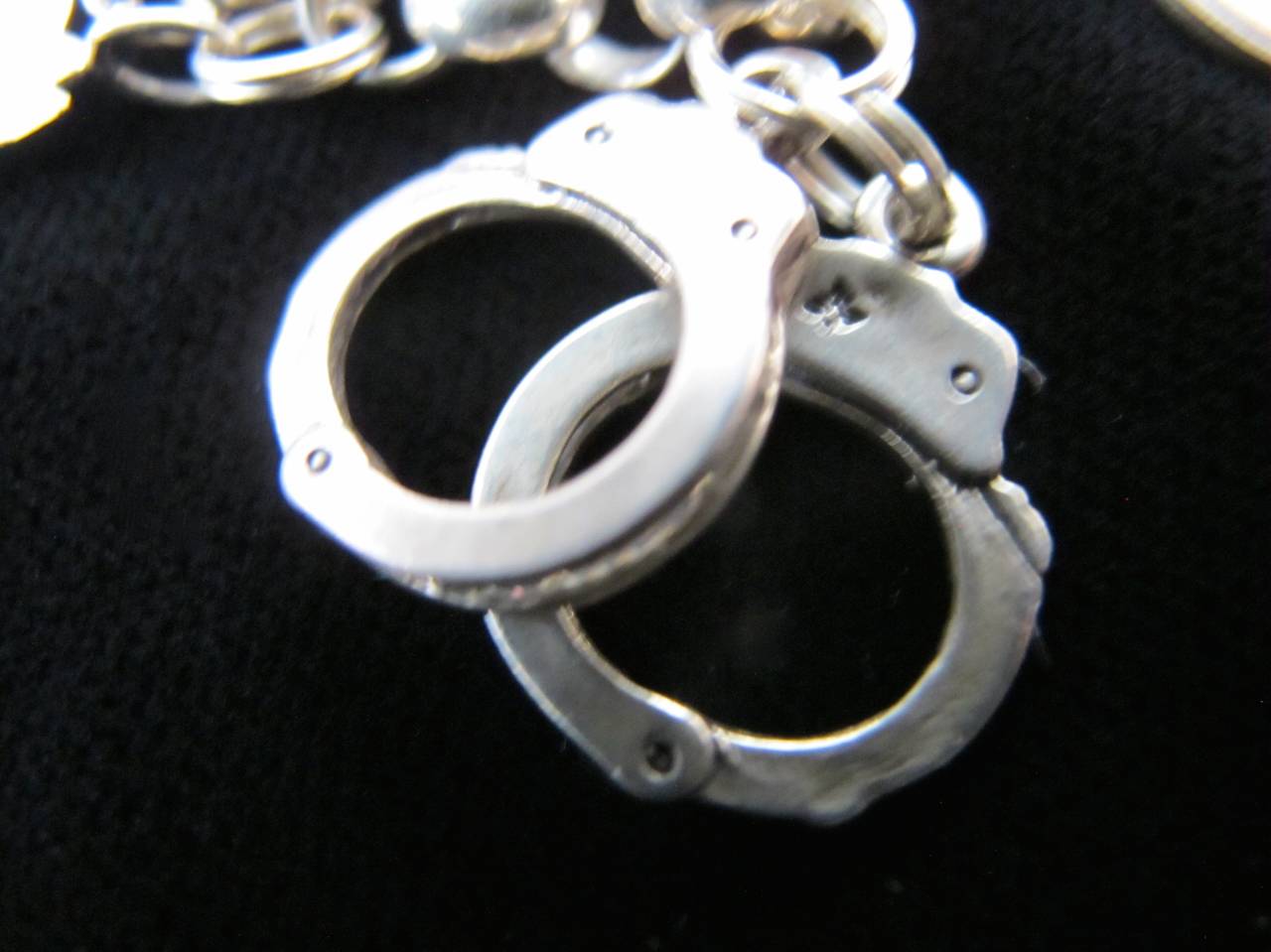 Women's 1950s Sterling Silver Charm Bracelet For Sale