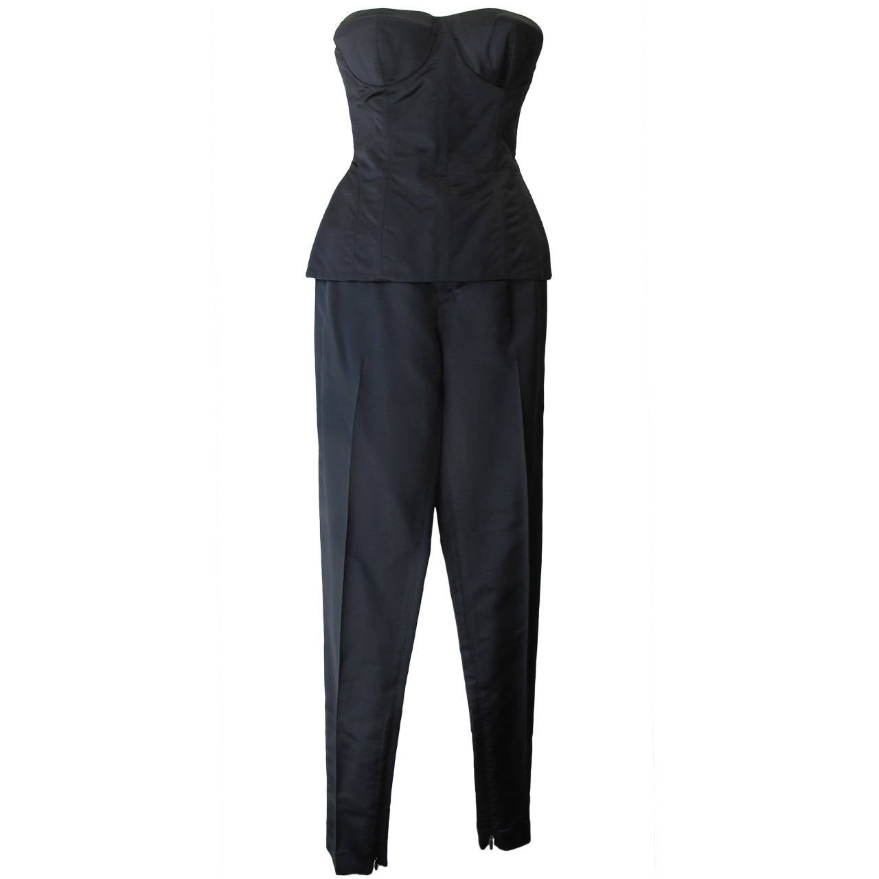 Tom Ford for Gucci Black Bustier and Matching Slacks For Sale