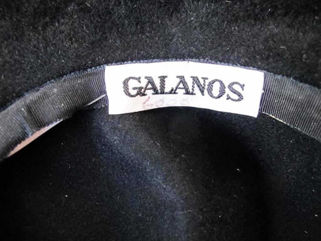 Galanos Black Wide Brimmed Hat For Sale 2