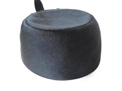 1960's Yves Saint Laurent Black Silk Satin Pillbox Hat