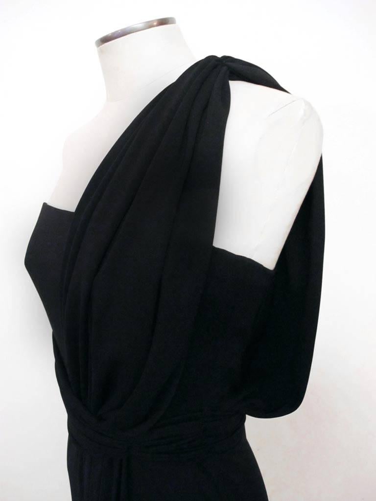 Bill Blass Dramatic Grecian Black Gown In Excellent Condition For Sale In San Francisco, CA