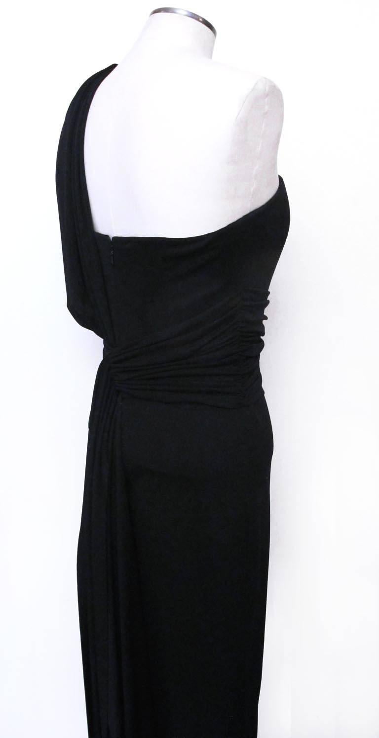 Bill Blass Dramatic Grecian Black Gown For Sale 1