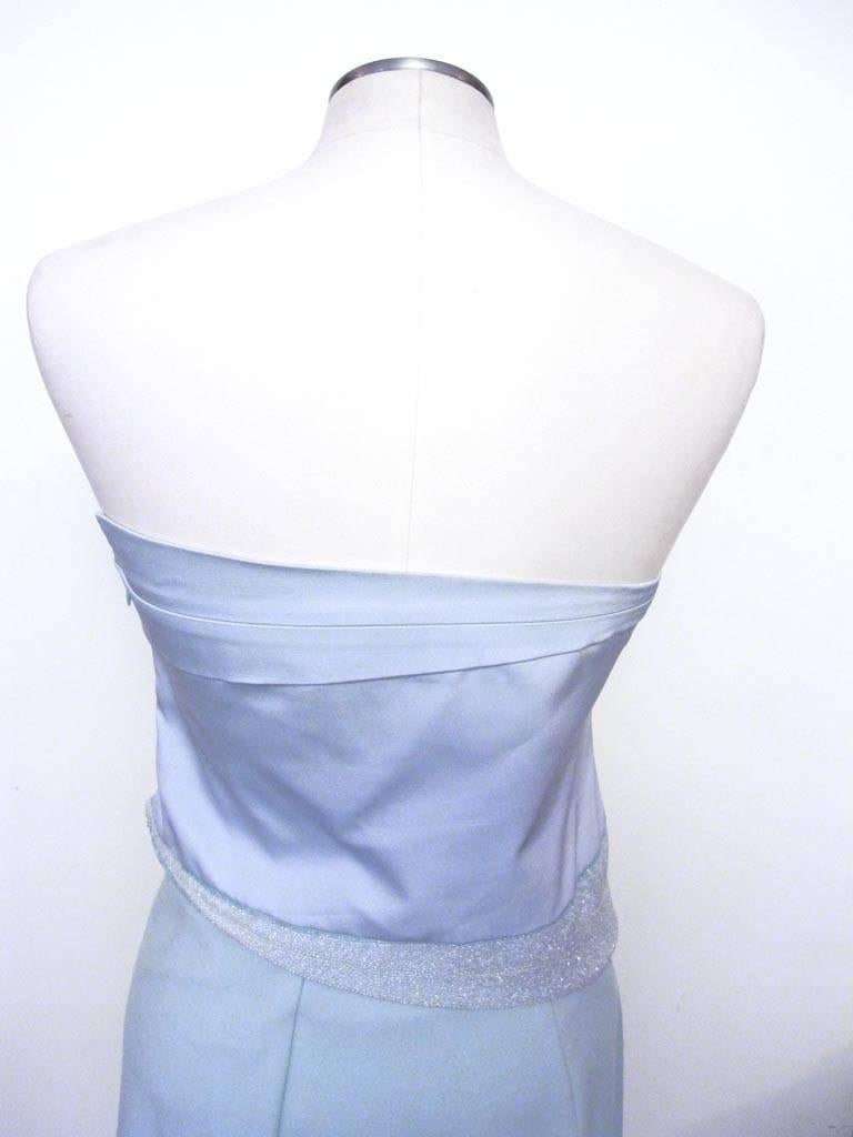 Chic Lanvin Two Piece Powder Blue Lush Evening Gown For Sale 1