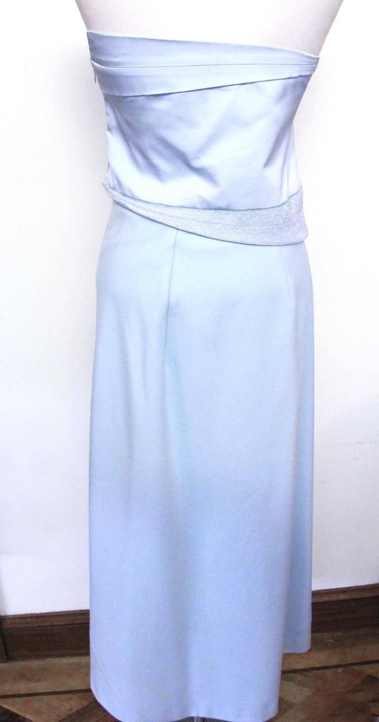 Chic Lanvin Two Piece Powder Blue Lush Evening Gown For Sale 2