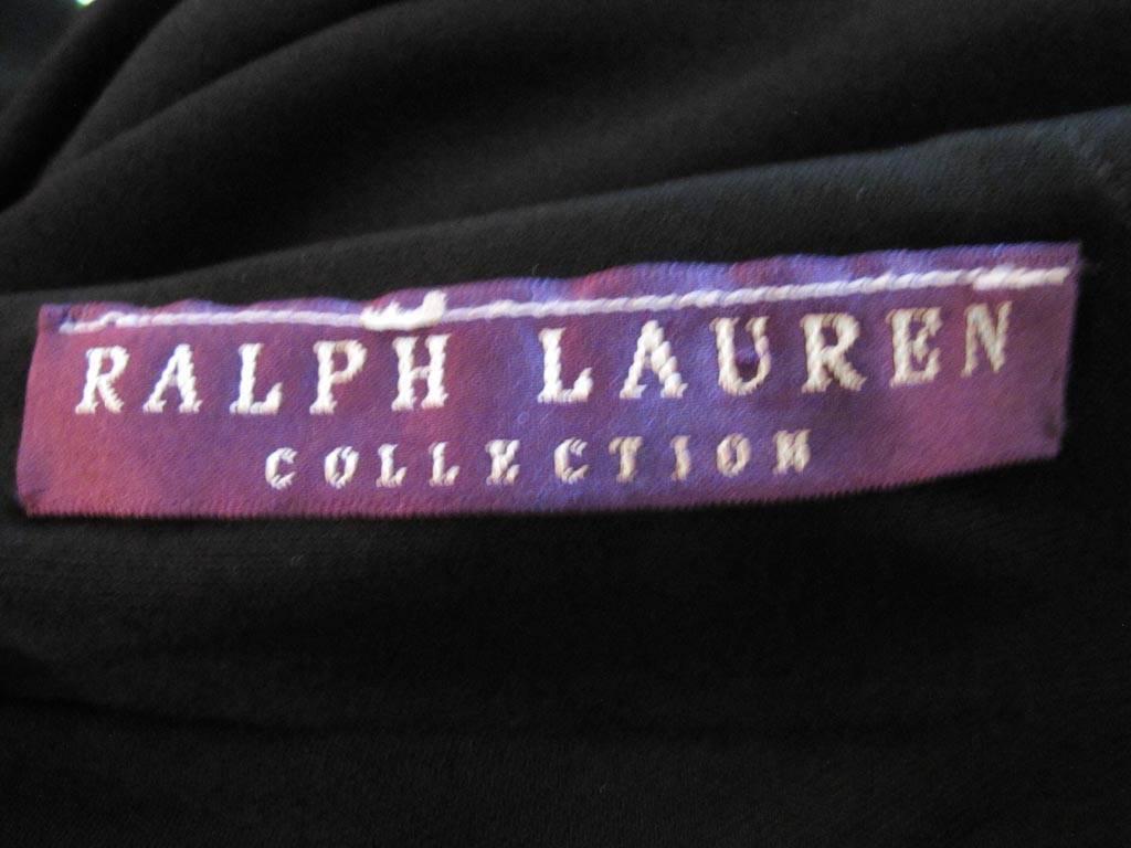 Women's Ralph Lauren Collection Runway One Shoulder Black Evening Gown For Sale