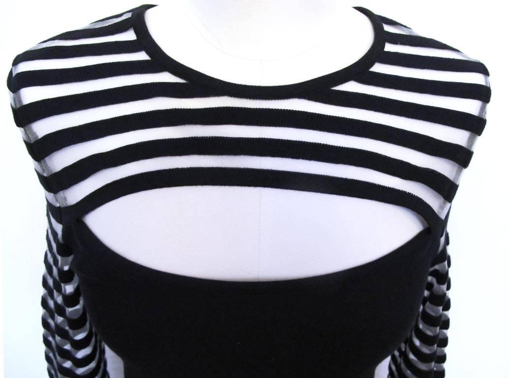 Sonia Rykiel French Sailor Black Evening Gown In New Condition For Sale In San Francisco, CA