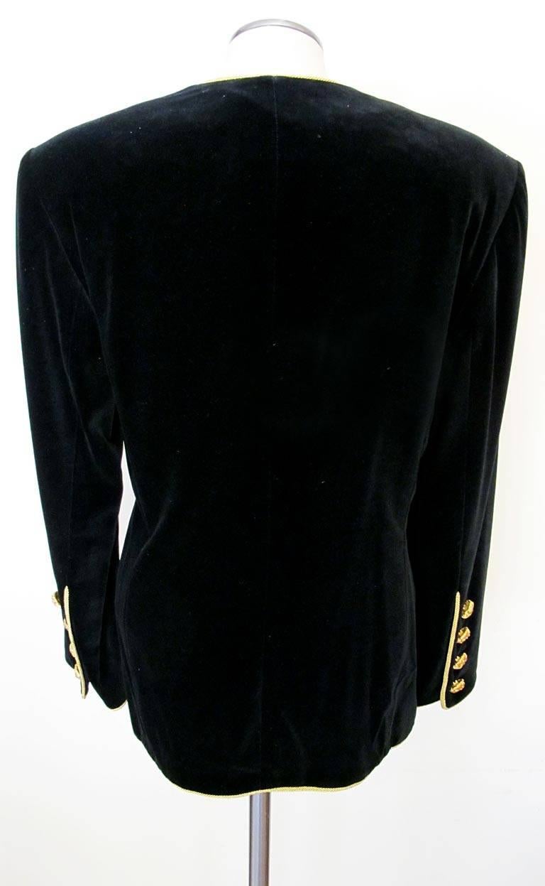 Escada Black Velvet Jacket with Embellishments  In Excellent Condition For Sale In San Francisco, CA