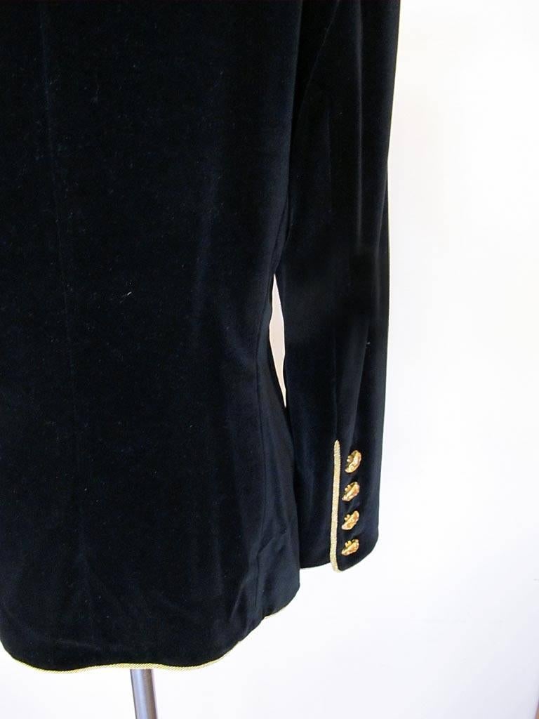 Women's Escada Black Velvet Jacket with Embellishments  For Sale
