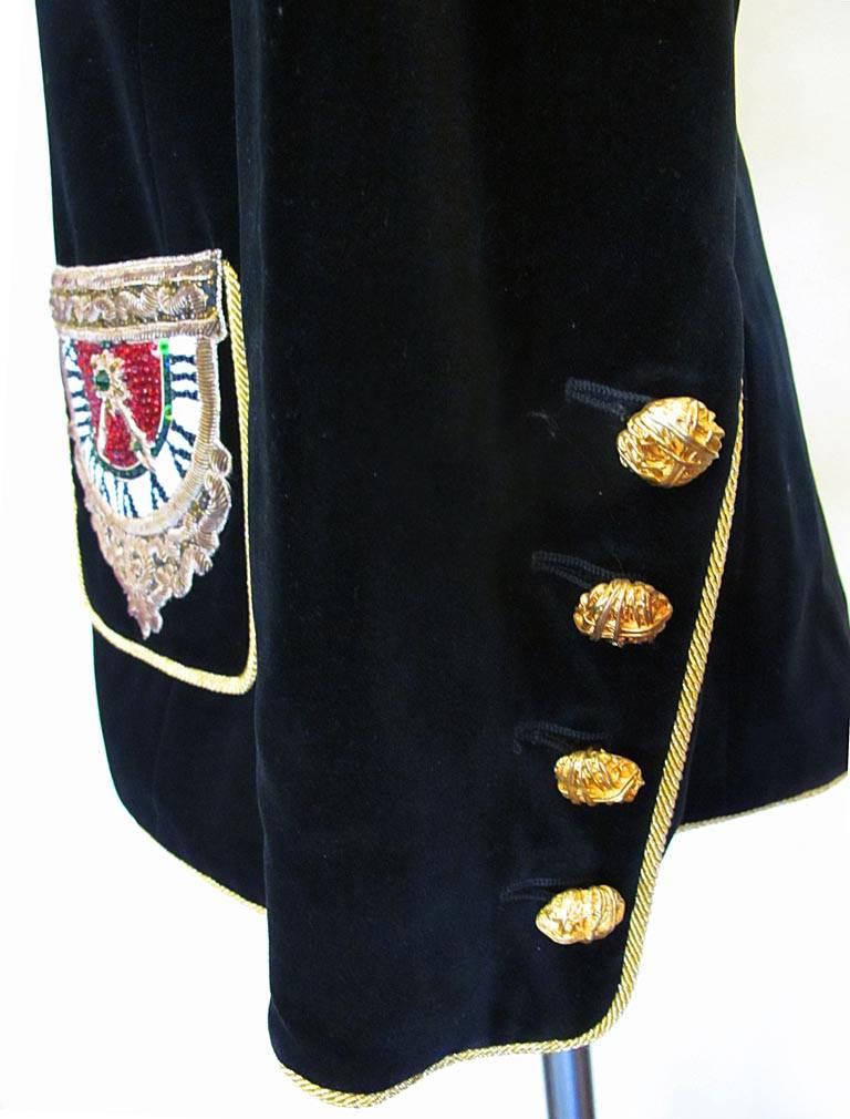 Escada Black Velvet Jacket with Embellishments  For Sale 1