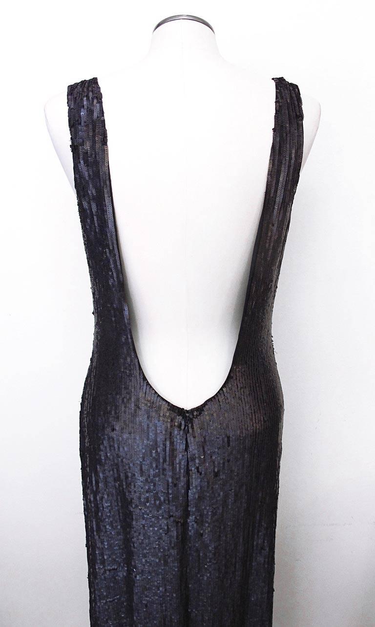 Tom Ford Iconic Plum Sequin Sleeveless Column Evening Gown In New Condition For Sale In San Francisco, CA