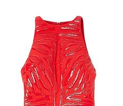 NEW 2013 Versace Red Crepe Cady Sheath Dress with Vinyl Animal Stripes