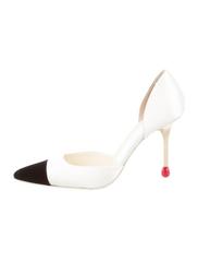 New Chanel Satin Cap-Toe D'orsay Pumps with Tags