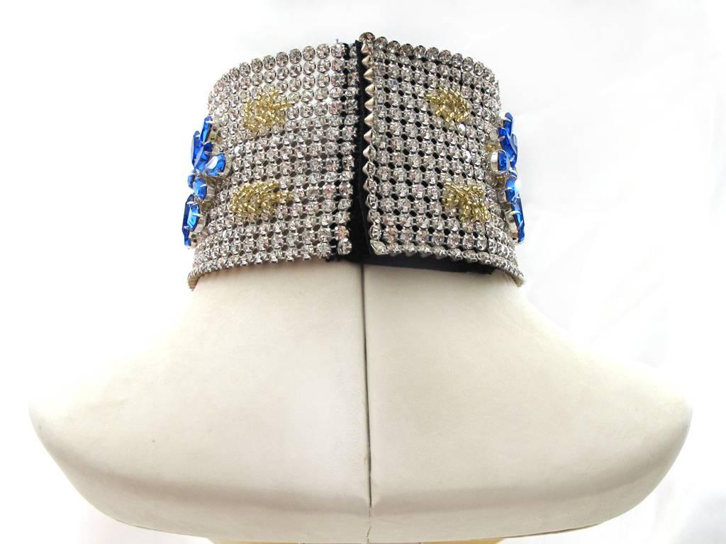 NEW Dolce & Gabbana 3-inch Wide Chocker Rhinestone Necklace For Sale 1