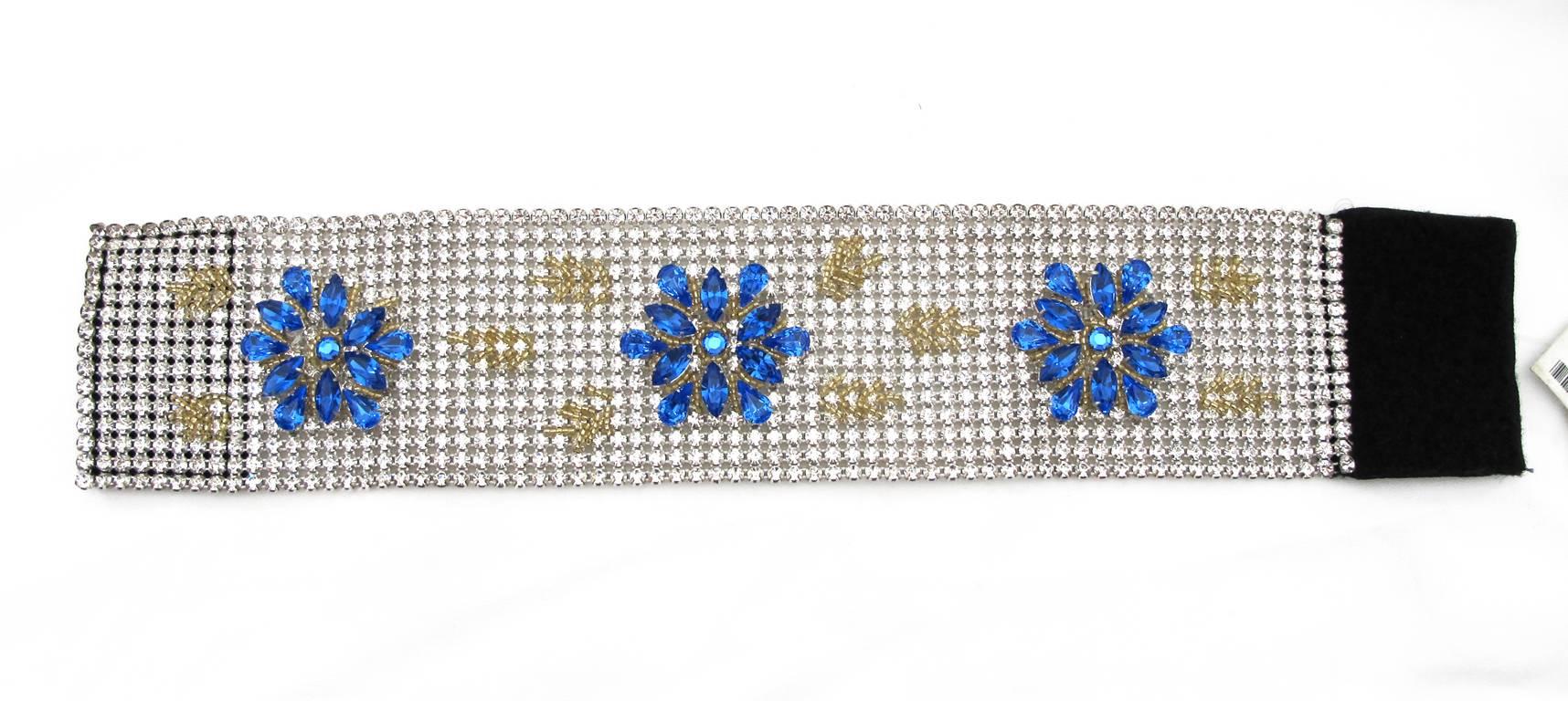 NEW Dolce & Gabbana 3-inch Wide Chocker Rhinestone Necklace For Sale 2