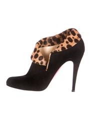 Christian Louboutin Leopard and Suede Ankle Booties
