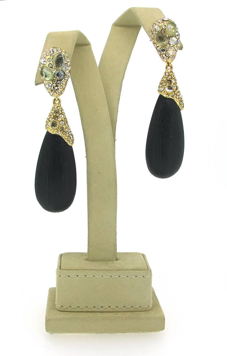 Alexis Bittar Double Drop Lucite Earrings In Excellent Condition For Sale In San Francisco, CA