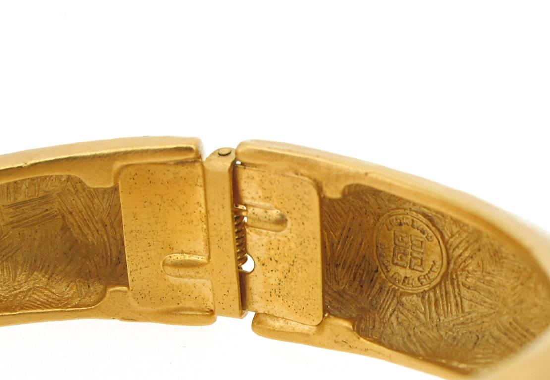 1980's Givenchy Gold Plated French Horn Clamper Bracelet 1