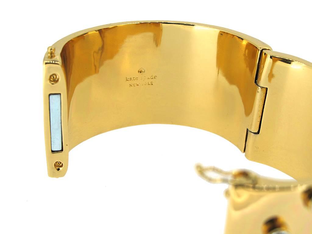 Kate Spade New York Glass Stone Encrusted Cuff For Sale 2