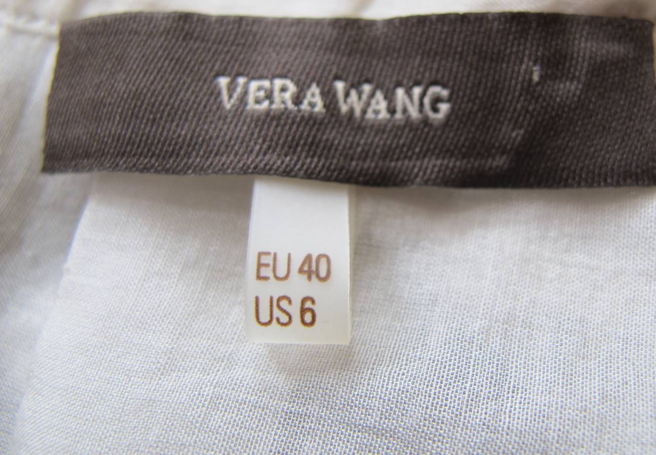 Vera Wang Light Taupe Jeweled Blouse For Sale 3