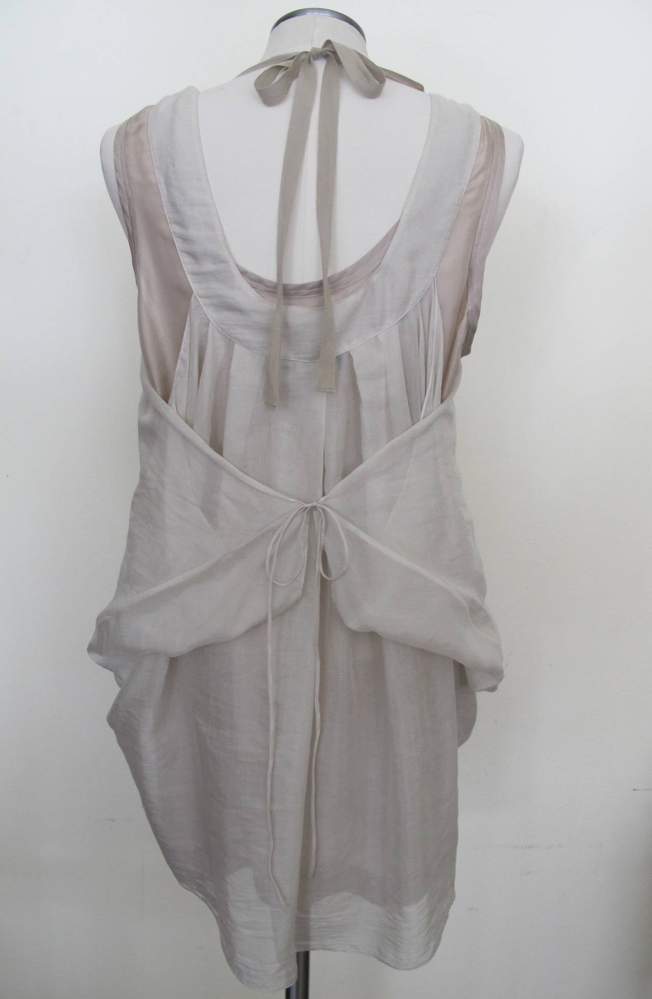 Vera Wang Light Taupe Jeweled Blouse For Sale 1