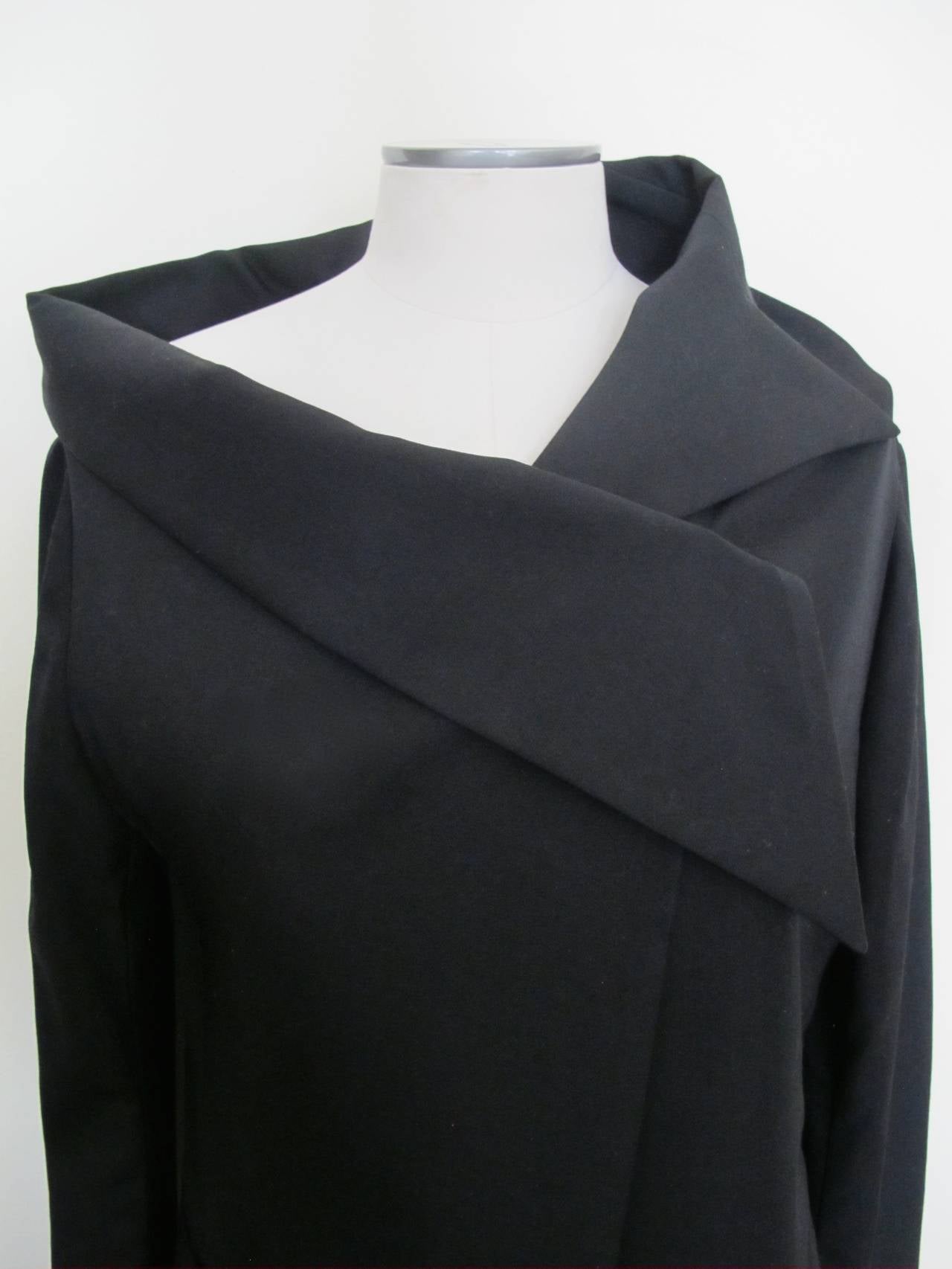 Women's Yohji Yamamoto Black Asymmetrical Jacket For Sale