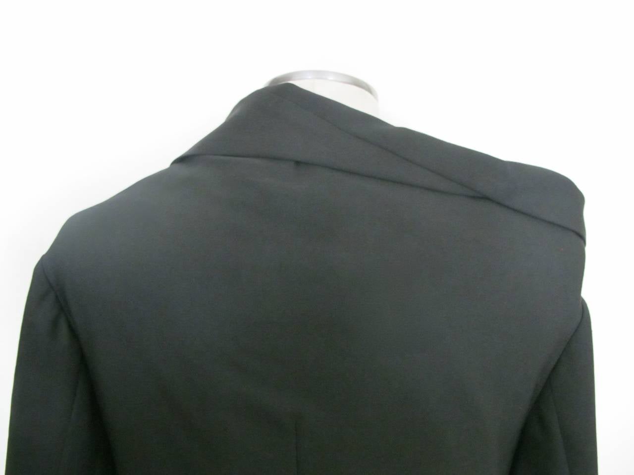 Yohji Yamamoto Black Asymmetrical Jacket For Sale 2