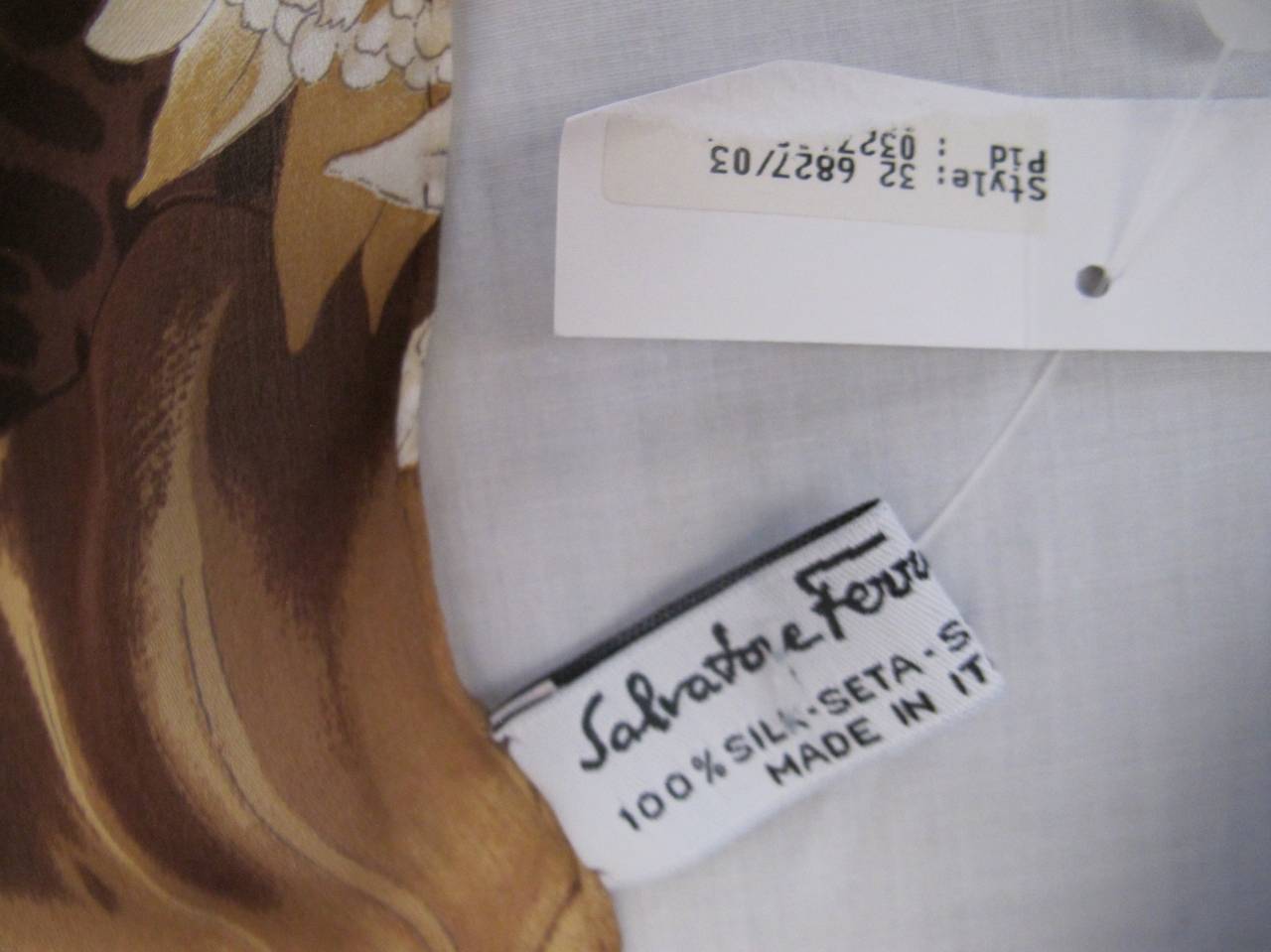 Salvatore Ferragamo Rectangular Silk Scarf For Sale 5