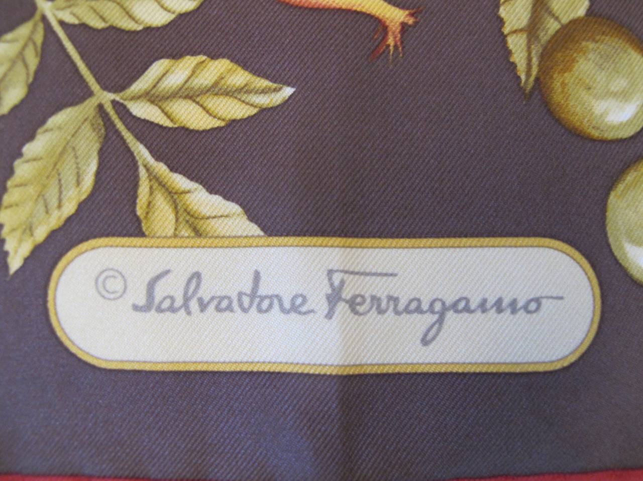 Salvatore Ferragamo Autumn Silk Scarf For Sale 4