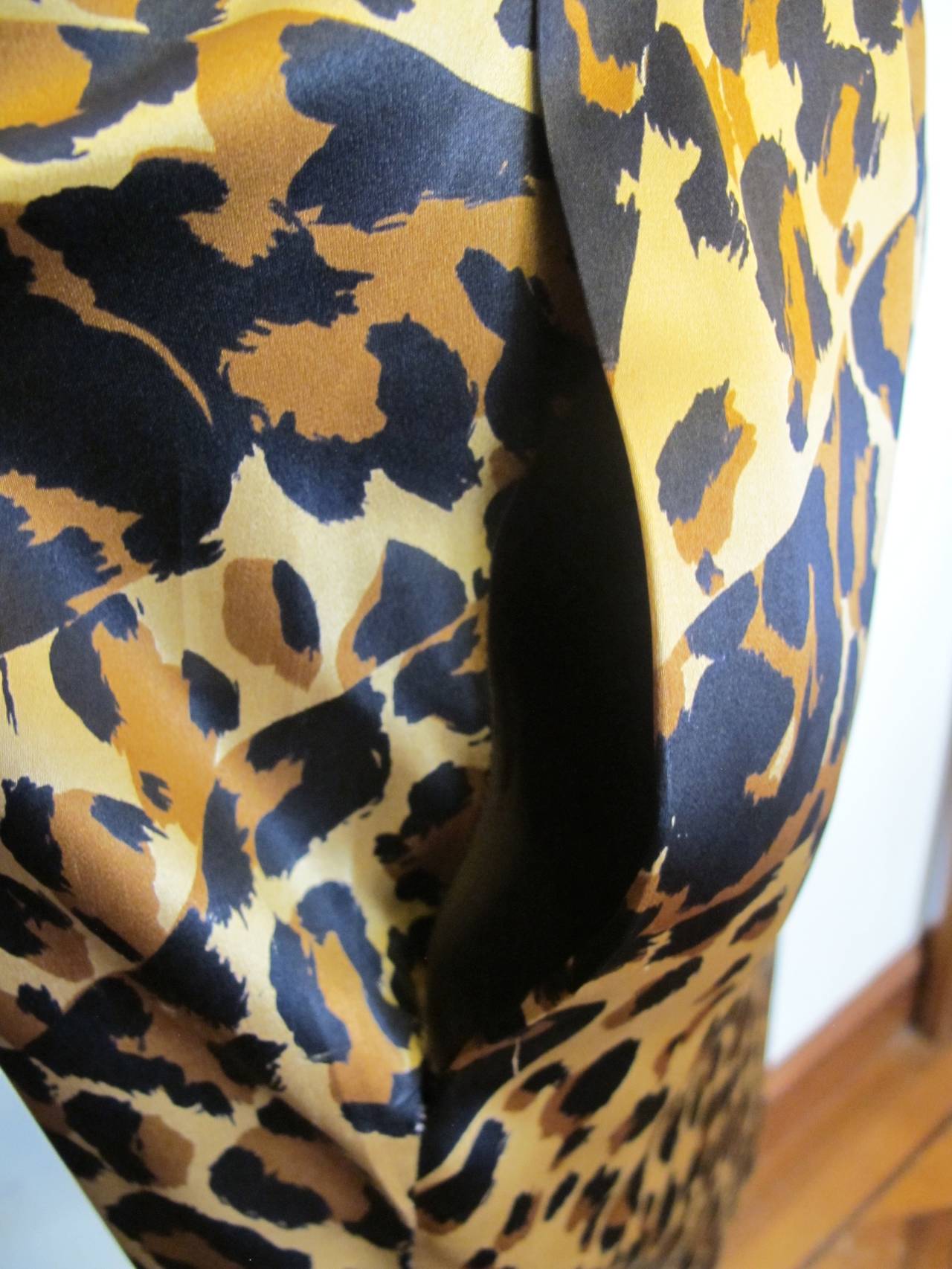 Saint Laurent Rive Gauche Leopard Skirt 5