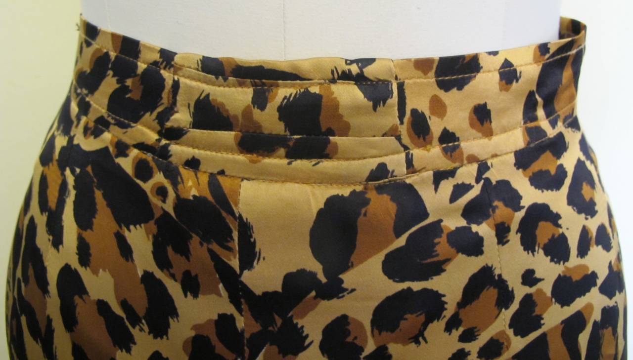 Saint Laurent Rive Gauche Leopard Skirt 4