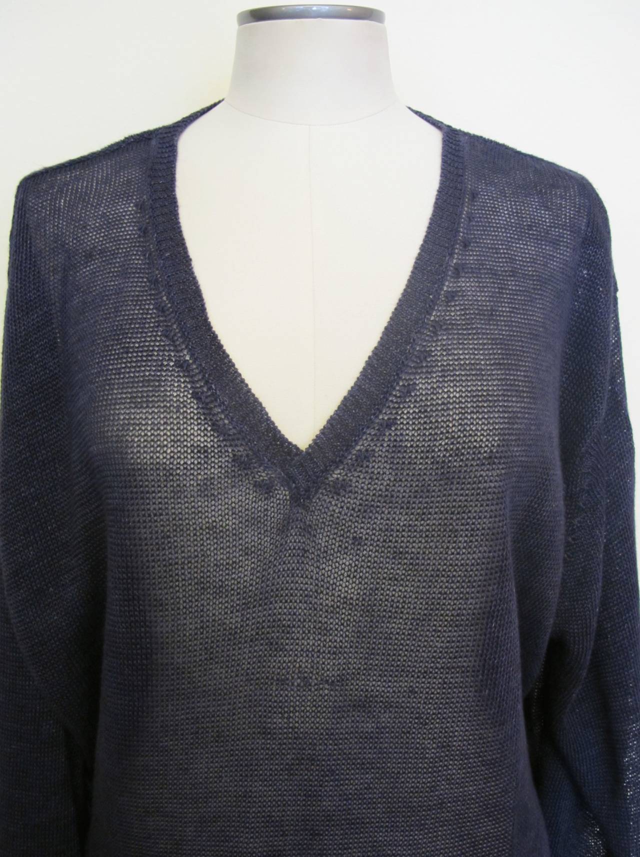 New 1980's Yohji Yamamoto Unisex Navy Sweater For Sale 1