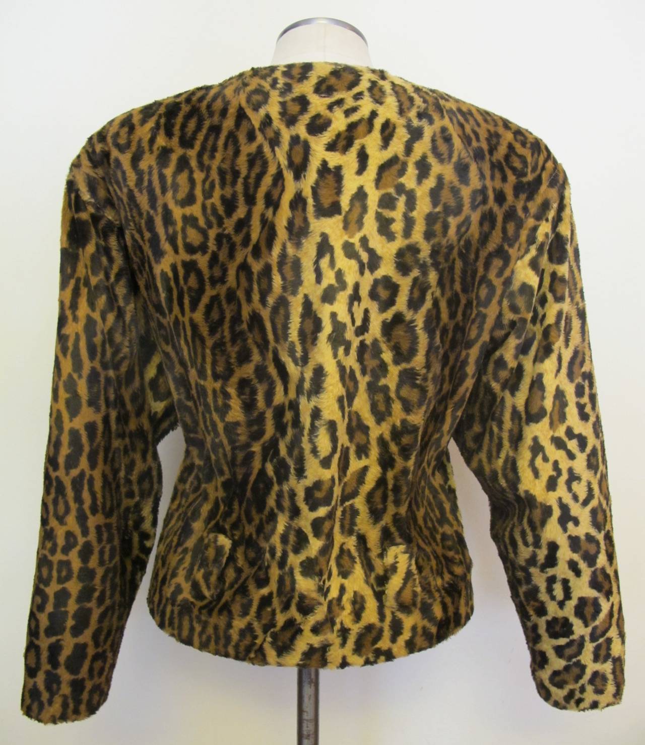 Black Blassport for Saks Fifth Avenue Leopard Jacket For Sale