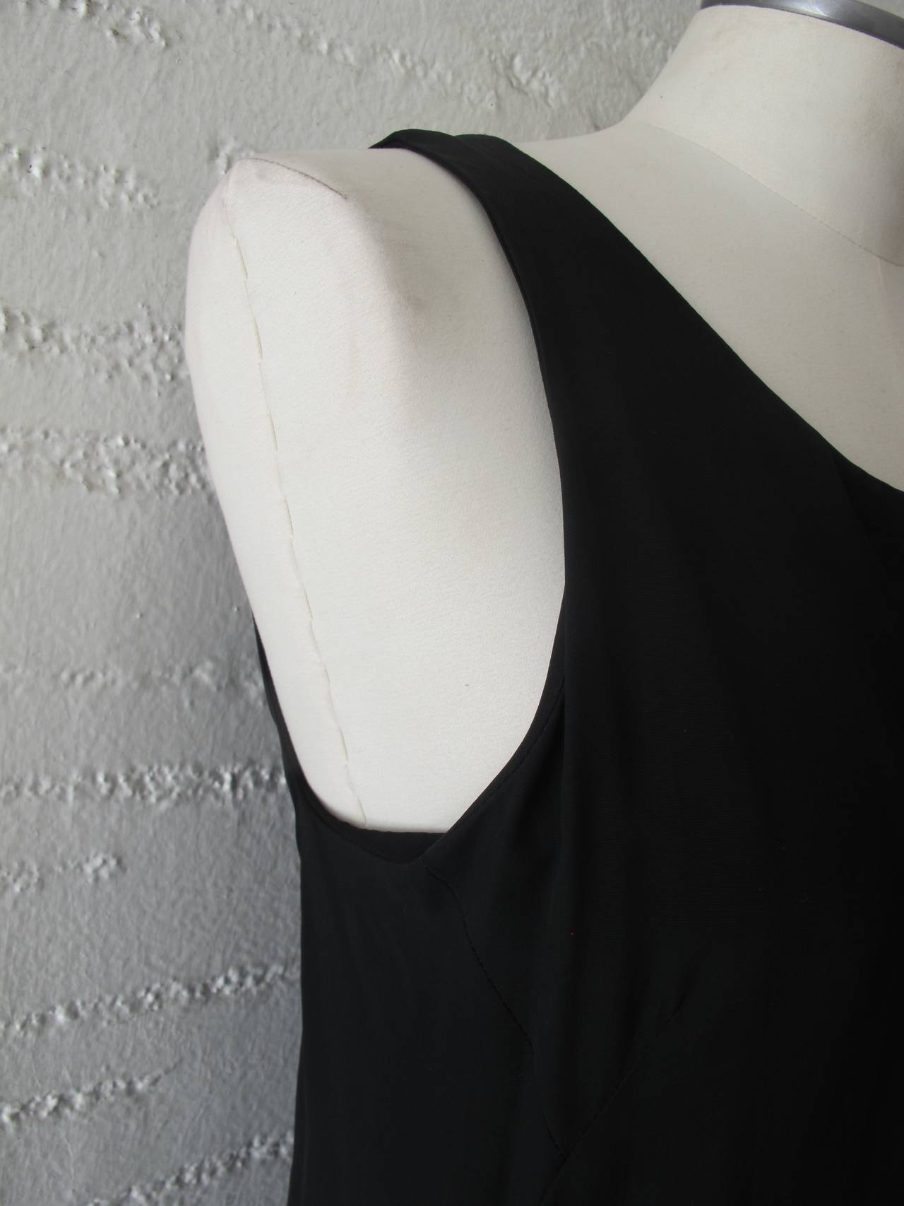 New 1980's Yohji Yamamoto Sleeveless Long Black Dress For Sale 3