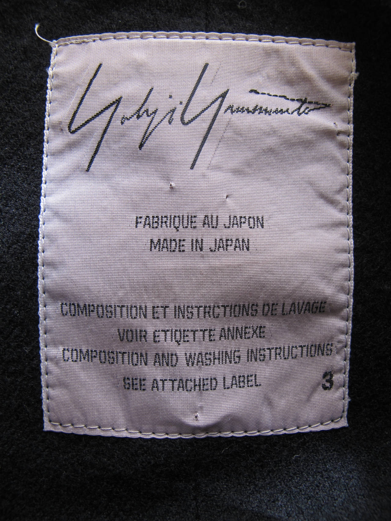 Yohji Yamamoto Black Raglin Sleeve Asymmetrical Jacket For Sale 5