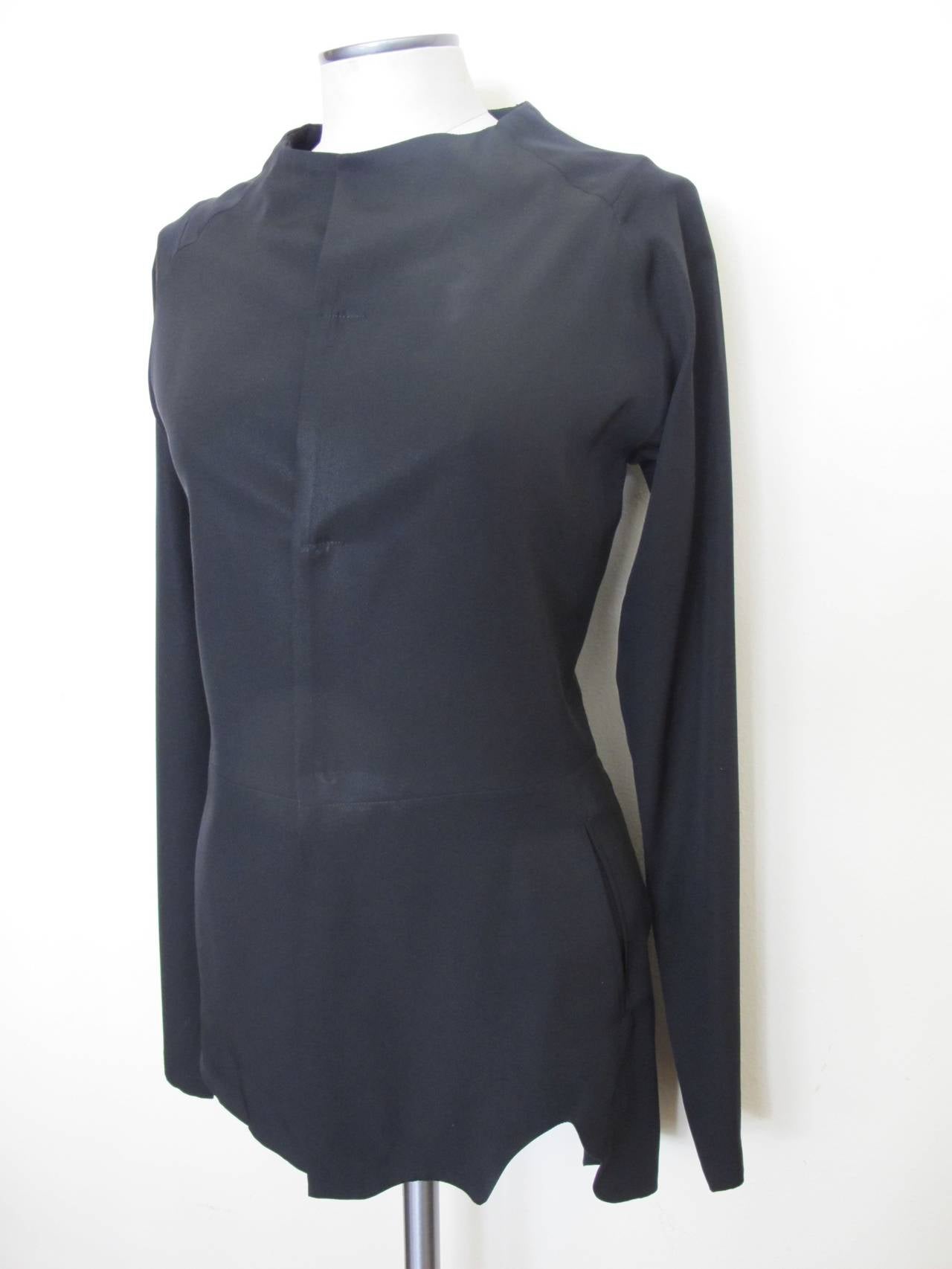Women's Yohji Yamamoto Black Raglin Sleeve Asymmetrical Jacket For Sale