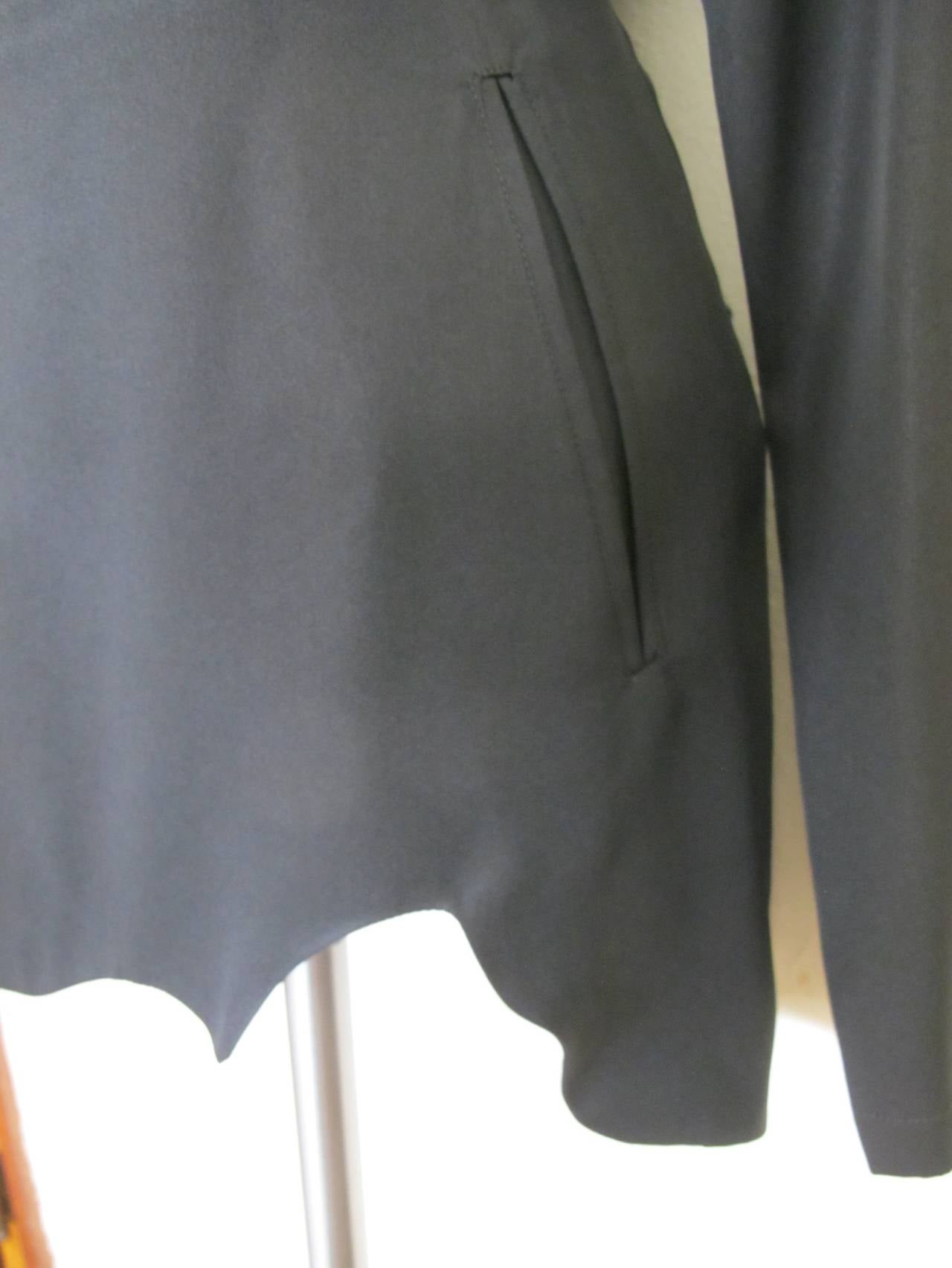 Yohji Yamamoto Black Raglin Sleeve Asymmetrical Jacket For Sale 2