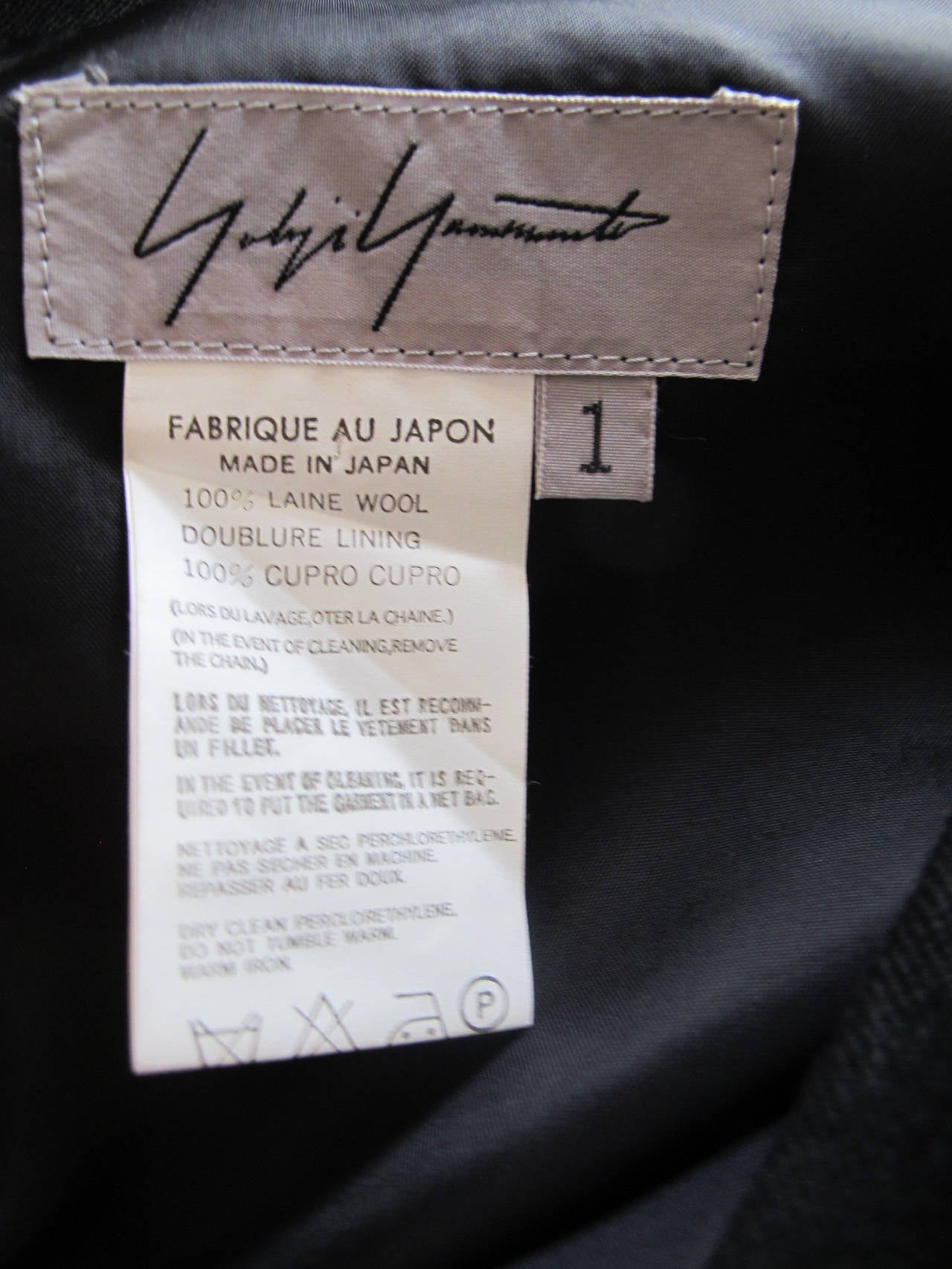 Yohji Yamamoto Black Long Wool Skirt For Sale 5