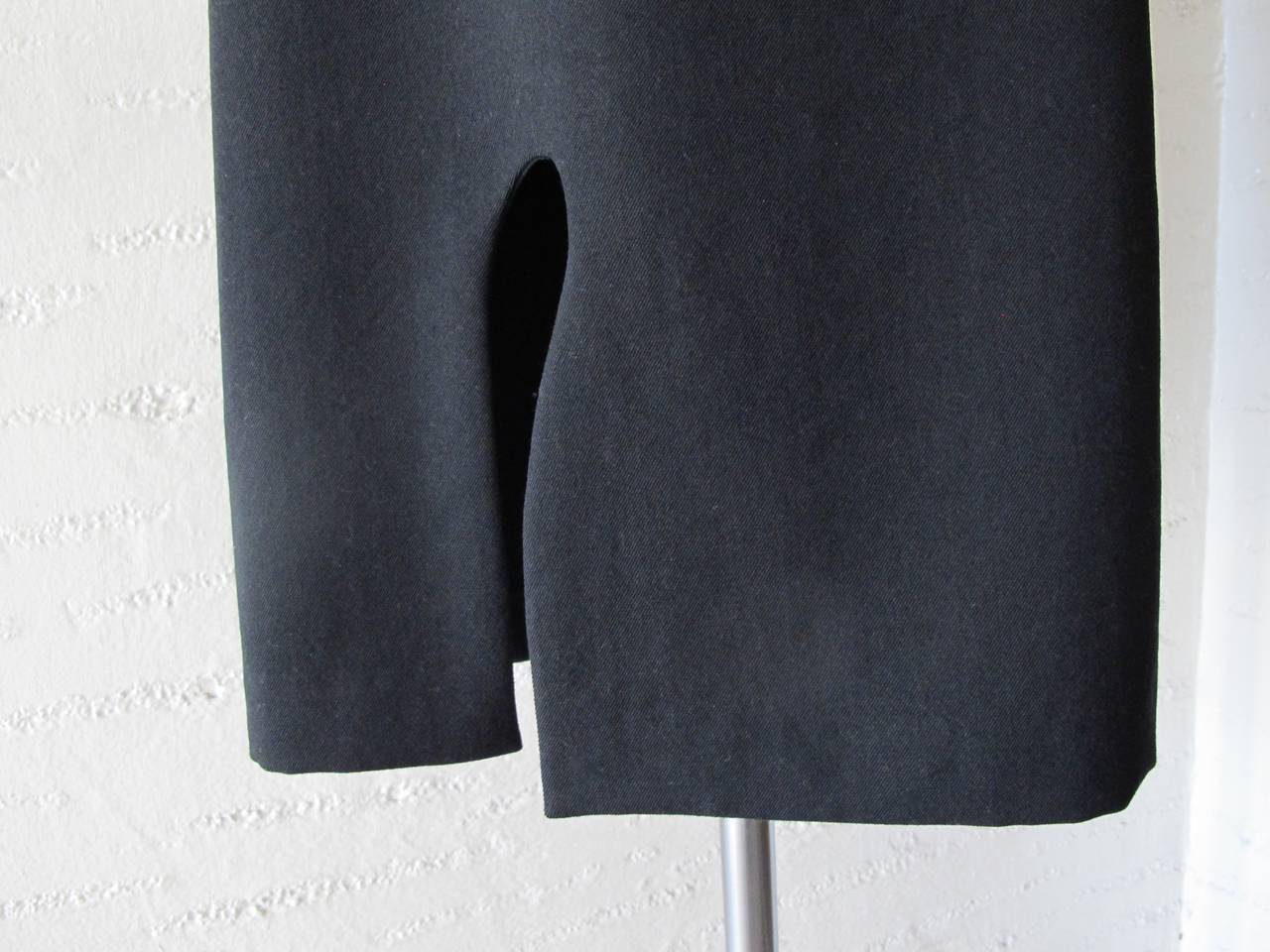 Yohji Yamamoto Black Long Wool Skirt In Excellent Condition For Sale In San Francisco, CA