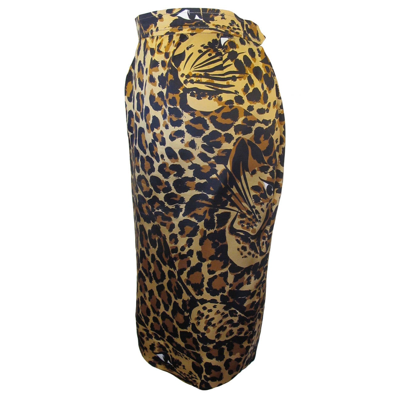 Saint Laurent Rive Gauche Leopard Skirt