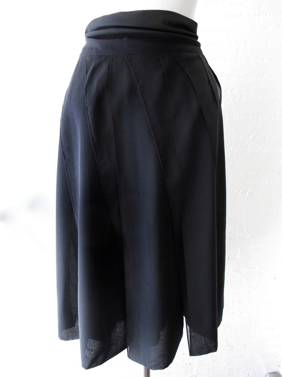 Issey Miyake Wrap Around Paneled Black Skirt For Sale 2