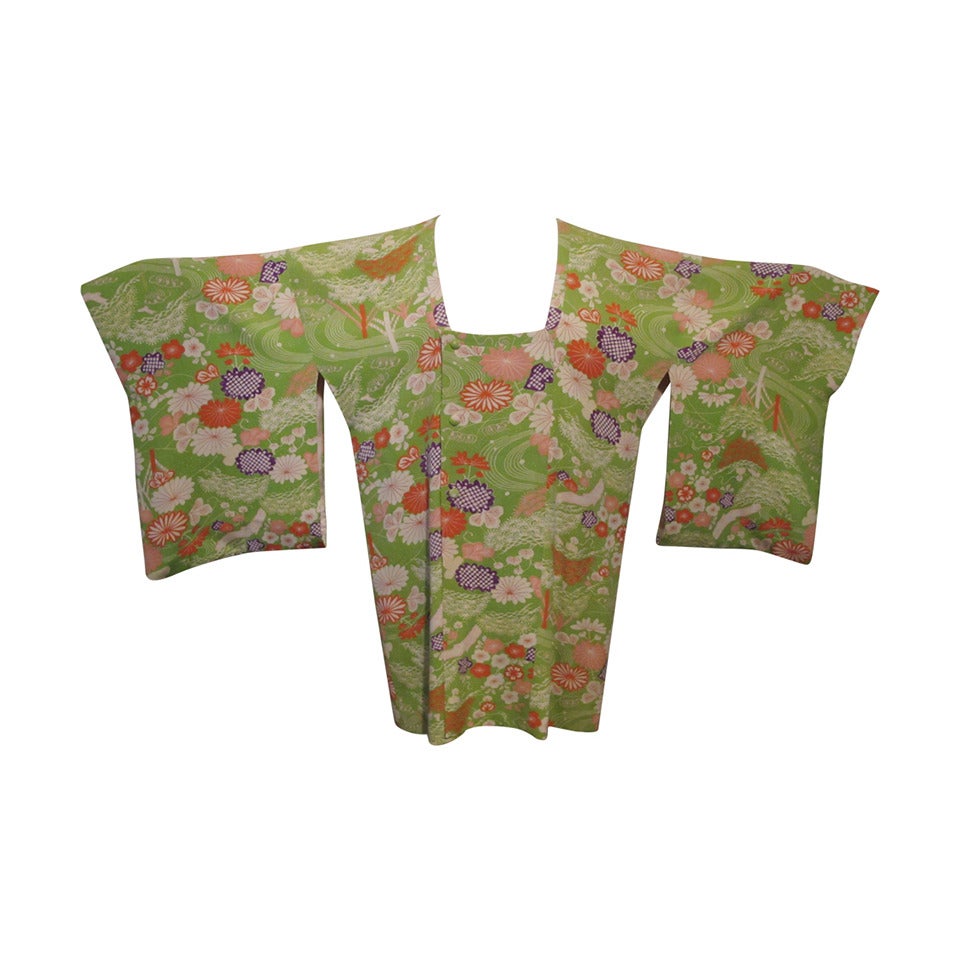 Vintage 1940's to 1950's Japanese Kimono Jacket: Japonisme Period For Sale