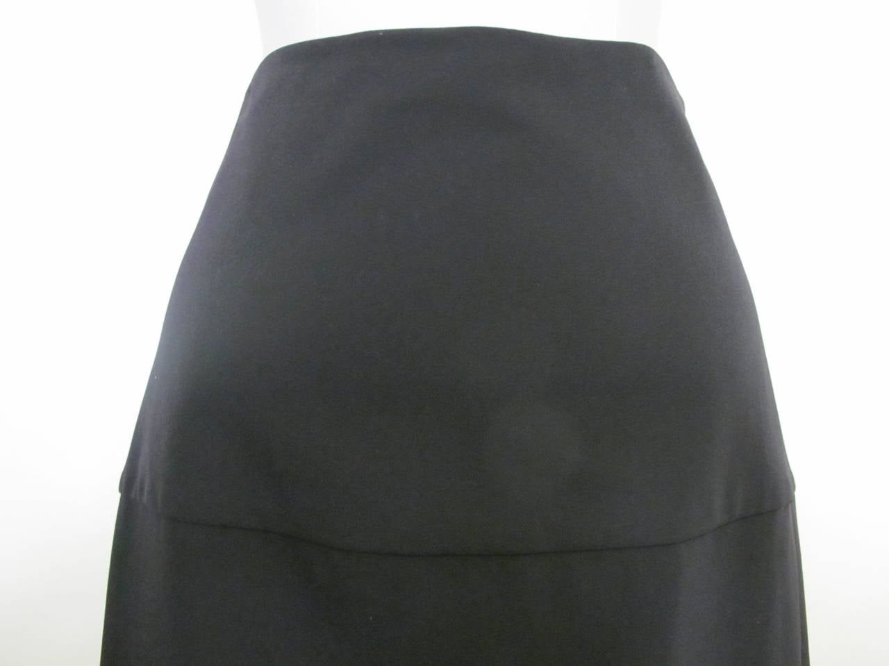 Costume National Chic Long Black Skirt with Slit In Excellent Condition For Sale In San Francisco, CA